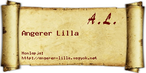 Angerer Lilla névjegykártya